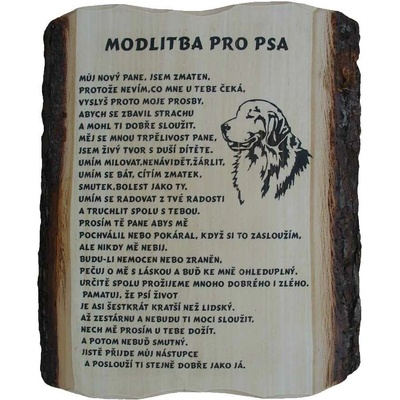 Dřevo Novák Modlitba pro psa č.786 na desce s kůrou