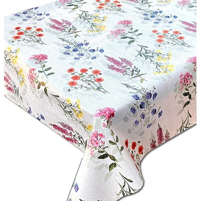 Obrus PVC 3581471, metráž, 20 m x 140 cm, lučné kvety na sivom podklade, IMPOL TRADE