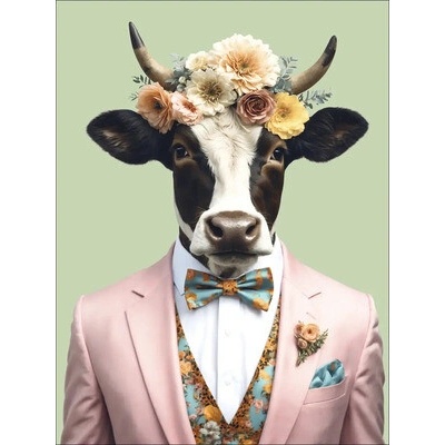 Obraz na plátně Crazy Animals Cow 84x116cm