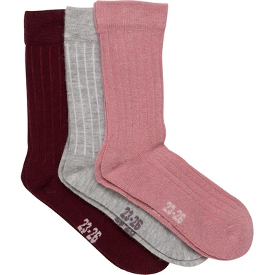Minymo Детски спортни чорапи Minymo Kid's Wool Socks Rib 3-Pack Sports socks - Burnished Lilac - размер 27-30 (EU) (207-0521-0414)
