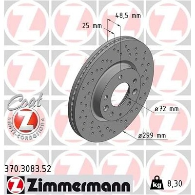 Brzdový kotúč ZIMMERMANN 370.3083.52 (370308352)