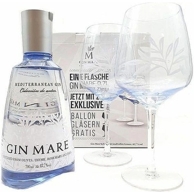 Gin Mare Mediterranean 42,7% 0,7 l (2 sklenice)