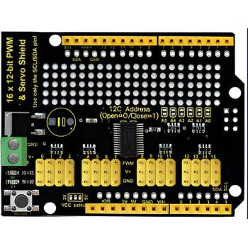 Stavebnica Keyestudio Arduino 16 kanálové servo Motor Drive Shield pre Arduino (KS0258)
