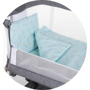 Chipolino Спален комплект за мини кошара Chipolino - Падаща звезда, Мента (KOSCLOSET0244MFS)