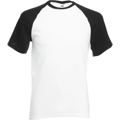 Fruit of the Loom tričko Baseball s dlouhým rukávem černá F296 bílá