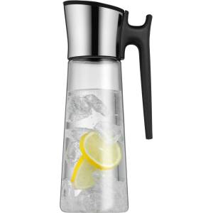 WMF Basic water carafe with handle 1.5 liters, glass carafe with lid 1.5 l, silicone lid, closeup closure - 618046040 (618046040)