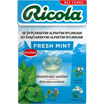 RICOLA Fresh mint bez cukru 40 g – Zbozi.Blesk.cz