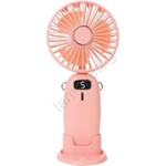 EUROLAMP Презареждаем джобен вентилатор 3W/5V 1200 mAh розов (EU0693)