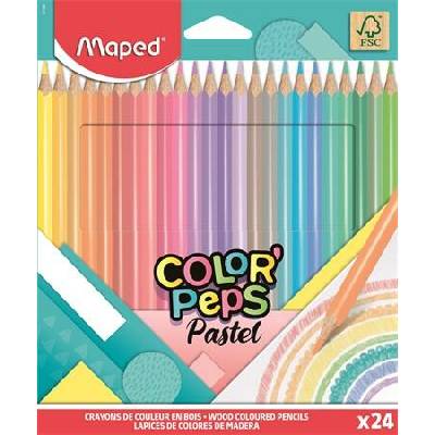 Maped ColorPeps Pastel sada barevných tužek trojhranných 24 různých pastelových barev 831880FC
