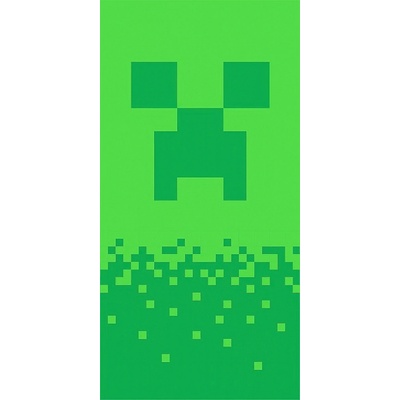 Carbotex osuška dětská plážová osuška Minecraft Digital Creeper froté 70 x 140 cm zelená