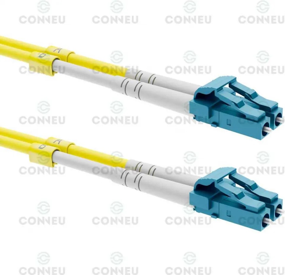 Conneu LC-LC дуплексна пач корда, сингълмод OS2, 2 мм. , жълта, Conneu (15 м) (CNFJ-LCLCOS2DYE2mm-15)