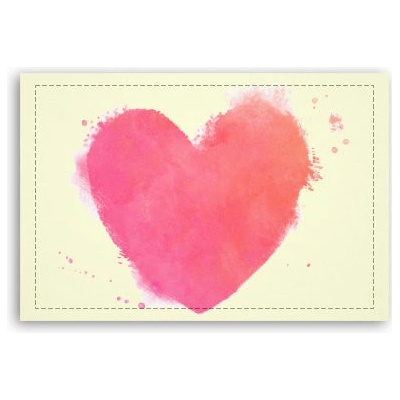 Fotoobraz 90x60 cm střední watercolor heart