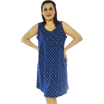 Макси тъмносиня нощница с цветни точици