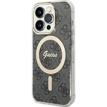 GUESS Кейс Guess IML 4G MagSafe за iPhone 15 Pro, черен (3666339194567)