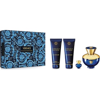 Versace Dylan Blue Подаръчен комплект за жени Размер EDP 100 ml + EDP 5 ml + 100 ml душ гел + 100 ml лосион за тяло
