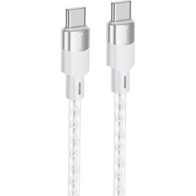 Hoco X99 Crystal Junction průhledný nabíjecí a datový USB-C na USB-C 1m, šedý