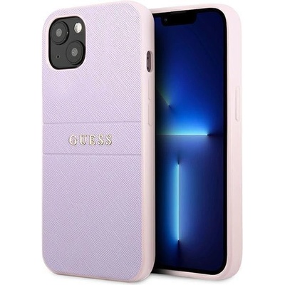 GUESS Кейс Guess GUHCP13SPSASBPU за iPhone 13 mini 5, 4", лилав / лилав Saffiano Hot Stamp&Metal Logo (3666339047849)