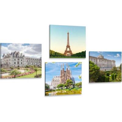 Set obrazů nejúžasnější památky světa - 4x 40x40