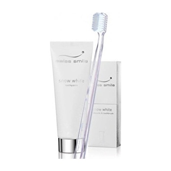 Swiss Smile Whitening Toothpaste 75 ml + Medium-Soft Toothbrush Transparent 1 pc dárková sada