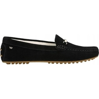 Čierne dámske mokasíny typu car shoes