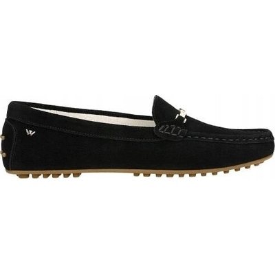 Čierne dámske mokasíny typu car shoes