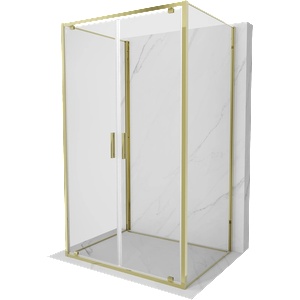 Mexen Exo-BR Duo 3S тристенна душ кабина с врата 100 x 90 см, прозрачна, златна (8182-100-090-50-00-3S)