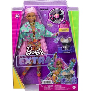 Mattel Barbie Extra Кукла Pink Braids Hair Dark Skin (GXF09)