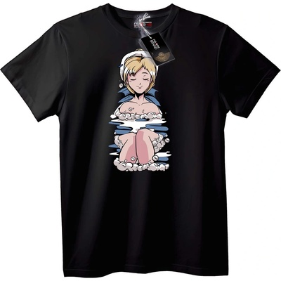 NOONEBRAND Тениска аниме момиче във вана - 7XL, Black