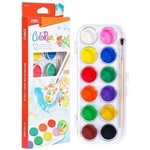 DELI Акварелни бои Deli Colorun - EC20-12, 12 цвята + четка