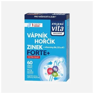 Maxi Vita Exclus. Vápník+Hořčík+Zinok Forte+ 60 tabliet