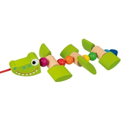 Goki Дървена играчка за дърпане Goki - Крокодил (54902)