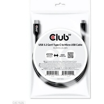 Club3D CAC-1526 USB 3.2 Gen1 Type C na Micro USB (M/M), 1m