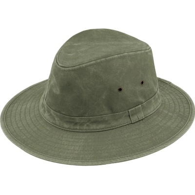 Fiebig Headwear since 1903 Letní bavlněný olivový klobouk Fedora