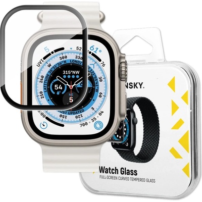 Wozinsky Протектор от закалено стъкло с черна рамка Wozinsky Full Glue Tempered Glass за Apple Watch Ultra 49mm, 9H (9145576274569)