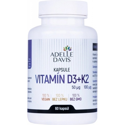 Adelle Davis Vitamín D3+K2 60 kapsúl