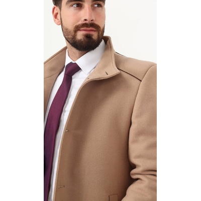 Pánsky vlnený zimný kabát ENZO Béžová