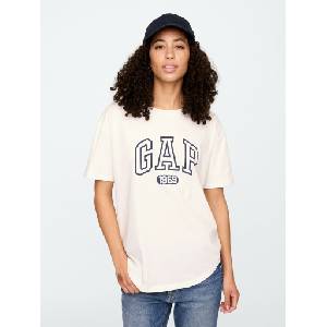 GAP Памучна тениска с логото на Gap GAP | Byal | ЖЕНИ | M