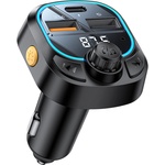 YESIDO FM модулатор + зарядно - Yesido Y70 - USB-C + USB-A, Bluetooth 5.3, 15W - Черно