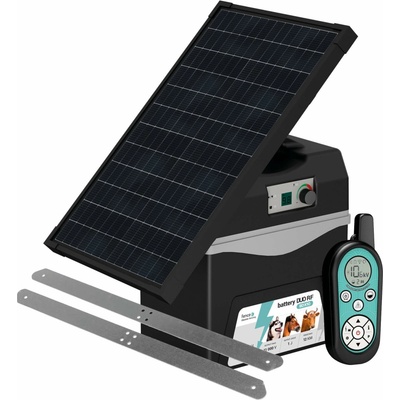 Bateriový RF zdroj fencee battery DUO RF BDX10 s ovladačom + solární panel 30 W + držiak