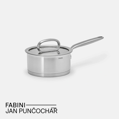 Rendlík FABINI & Punčochář, ø 16 cm (1,2 l) - Nerezový beznýtový rendlík z jednovrstvé nerezové oceli se skleněnou poklicí