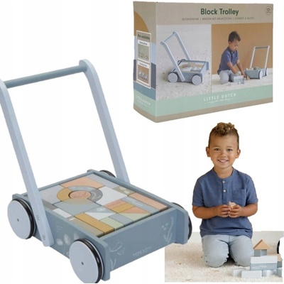 Little Dutch Vozíček s kostkami Blue