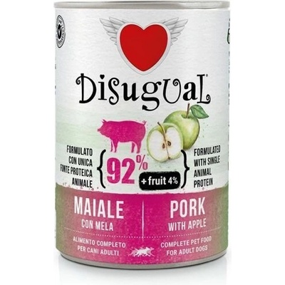 Disugual FRUIT Pork with Apple - пълноценна храна за кучета с един източник на животински протеин, свинско с ябълки - 400 гр