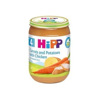 HiPP Био пюре от моркови и картофи с пиле hipp, 4+ месеца, 190гр