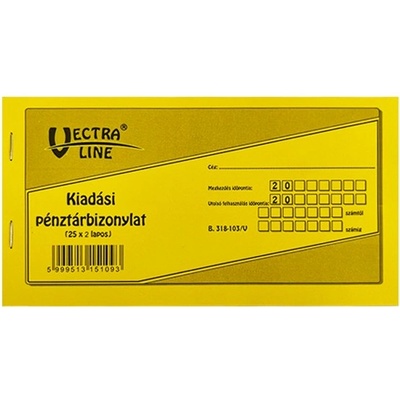 VECTRALINE Разпечатана разписка за разход VECTRALINE в легнало положение 25x2 листа B318-103/V (B318-103/V)
