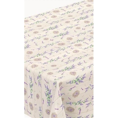 Ubrus PVC 107A metráž, 20 m x 140 cm, levandule na dřevěném podkladu, IMPOL TRADE