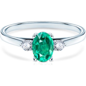SAVICKI Пръстен Secret Garden: бяло злато, смарагд