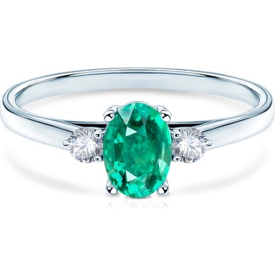 SAVICKI Пръстен Secret Garden: бяло злато, смарагд