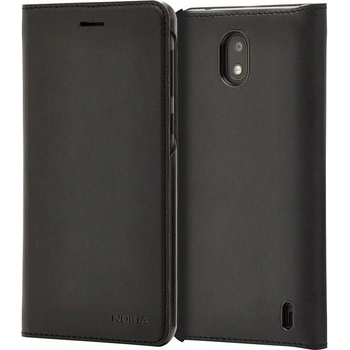 Nokia Калъф за Nokia 2, Nokia CP-304, slim flip cover, еко кожа, черен (MO-NO-TA35)