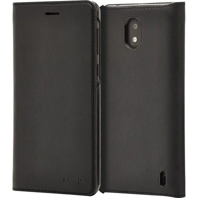 Nokia Калъф за Nokia 2, Nokia CP-304, slim flip cover, еко кожа, черен (MO-NO-TA35)