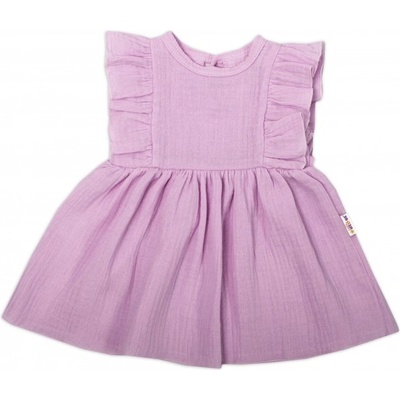 Baby Nellys Baby Nellys Lehké mušelínové šatičky lila